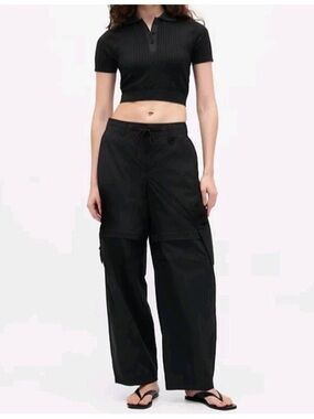 NWT Gap x Beis Women’s Black Wide-Leg Cargo Pants